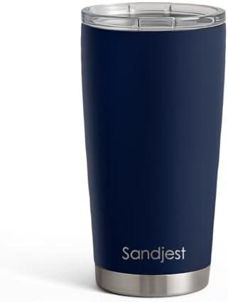 SANDJEST Navy Tumbler 20oz Stainless Steel Double Wall Vacuum Insulated, Travel Coffee Cup, Gifts for Men Women Birthday Christmas