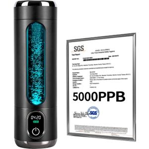 2026 New Upgrade Hydrogen Water Bottle, Up to 5000+ PPB, 8.5 oz | Food-Grade PC, SPE/PEM Technology, Portable Hydration System, Health Care Gifts for Husband, Wife, Family, Friends