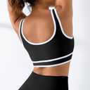 XUNYU Padded Sports Bras for Women Support Push Up Workout Tops Open Back Yoga Gym Bra U Back Crop Tank Top with Built in Bra (Black, M)