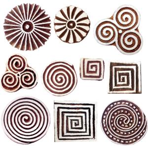 Royal Kraft Assorted Wooden Block Printing Stamps (Set of 10) 