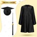 Zhanmai 2026 Preschool and Kindergarten Graduation Cap Gown Stole Set with Tassel Certificate Sticker for Kid Toddler Gift (Black, S)