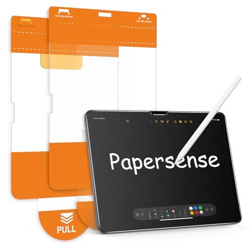 OMOTON PAPERSENSE Paper Screen Protector for iPad Pro 13 Inch M5/M4 (8th/7th Gen,2025/2024), Matte Layer Tempered Glass with Easy Dust-free Installation Tray, Apple Pencil Support, Anti-glare, 2 Pack
