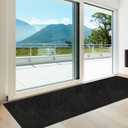 Heyroll Custom Size Hallway Runner Rug, Backed Non-Slip Waterproof, Washable Outdoor Indoor Carpet for Floor, Entryway, Kitchen, Laundry, Balcony, Garage 2' x 6', Black
