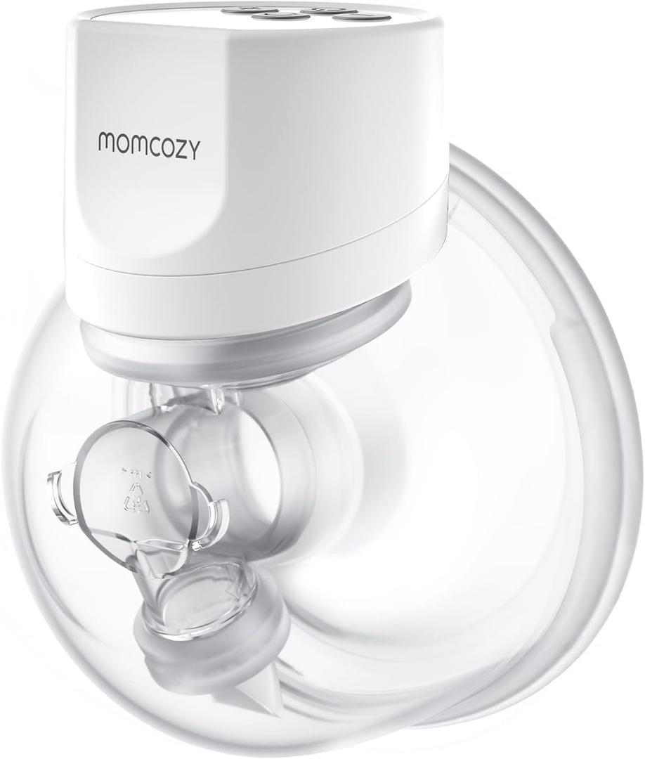 Momcozy Breast Pump S12 Pro Hands-Free, Wearable & Wireless Pump with Soft Double-Sealed Flange, 3 Modes & 9 Levels Double Electric Pump Portable, Smart Display, 24mm, 1 Pack, White
