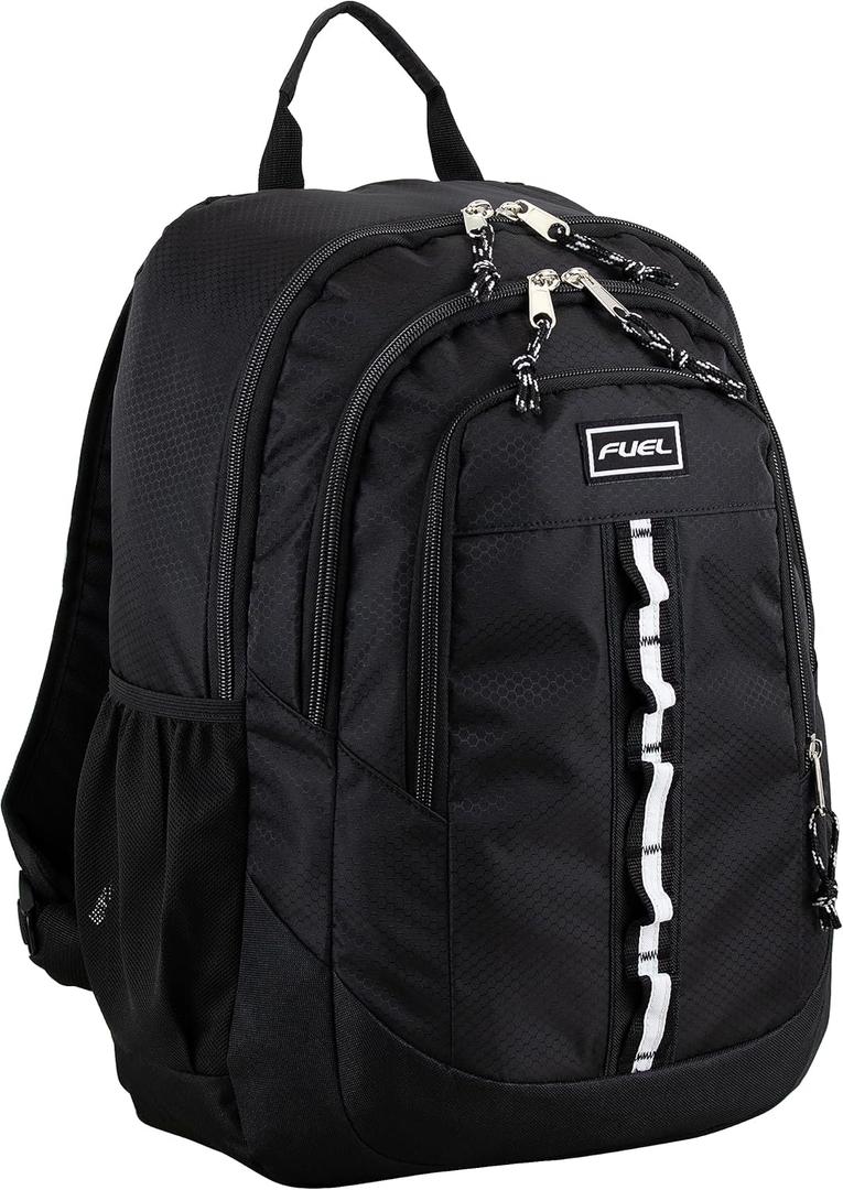 FUEL Travel Laptop Backpack Sport Shock Multi Large Compartments for College Bookbag, Hiking, Work, 18.5 x 13 x 7 Inches, Inch Black