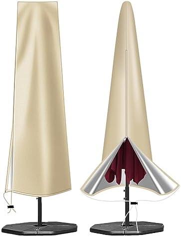 OKPOW Umbrella Cover 420D Oxford Fabric Patio Umbrella Covers Waterproof with Zip, for 9ft to 12ft Garden Outdoor Umbrella (Khaki)