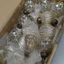 Deekin 24 Pcs Christmas Tree Glass Ornaments Set Mini Vintage Christmas Tree Decoration Xmas Rustic Hanging Glass Ornaments with Loop for Holiday Party Decor, 3 Styles(Silver)