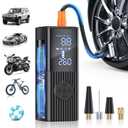 Tire Inflator Portable Air Compressor, 180PSI Portable Air Compressor with with LED Light, 25000mAh & 3X Faster Inflation Air Pump for Car, Bike, Motorcycle, Ball and more (Dark Black)