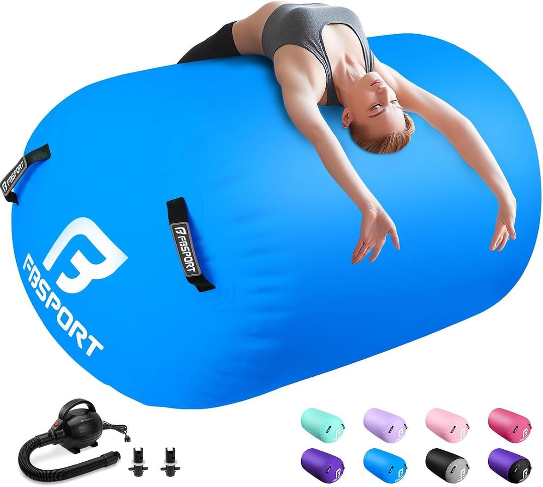 Air Roller Gymnastics Barrel, Inflatable Gymnastics Air Roller Inflatable Air Gymnastics Mat for Yoga Cheerleading Training Home Outdoor Indoor Use, Size: 47.24in x 29.5in