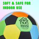 in The House Soccer Ball - Indoor Size 4 Padded Soccer Ball for Girls (Ages 3+), Boys (Ages 3+) & Adults - Bring Soccer Practice Home - Perfect for Juggling - Gift for Soccer Player Brilliant Bright