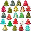 MORCART 30Pcs Christmas Tree Fridge Magnet Refrigerator Magnetic Sticker, Home Office Locker Fridge Christmas Decorative Magnets Gift for Family and Friend (Christmas Tree)