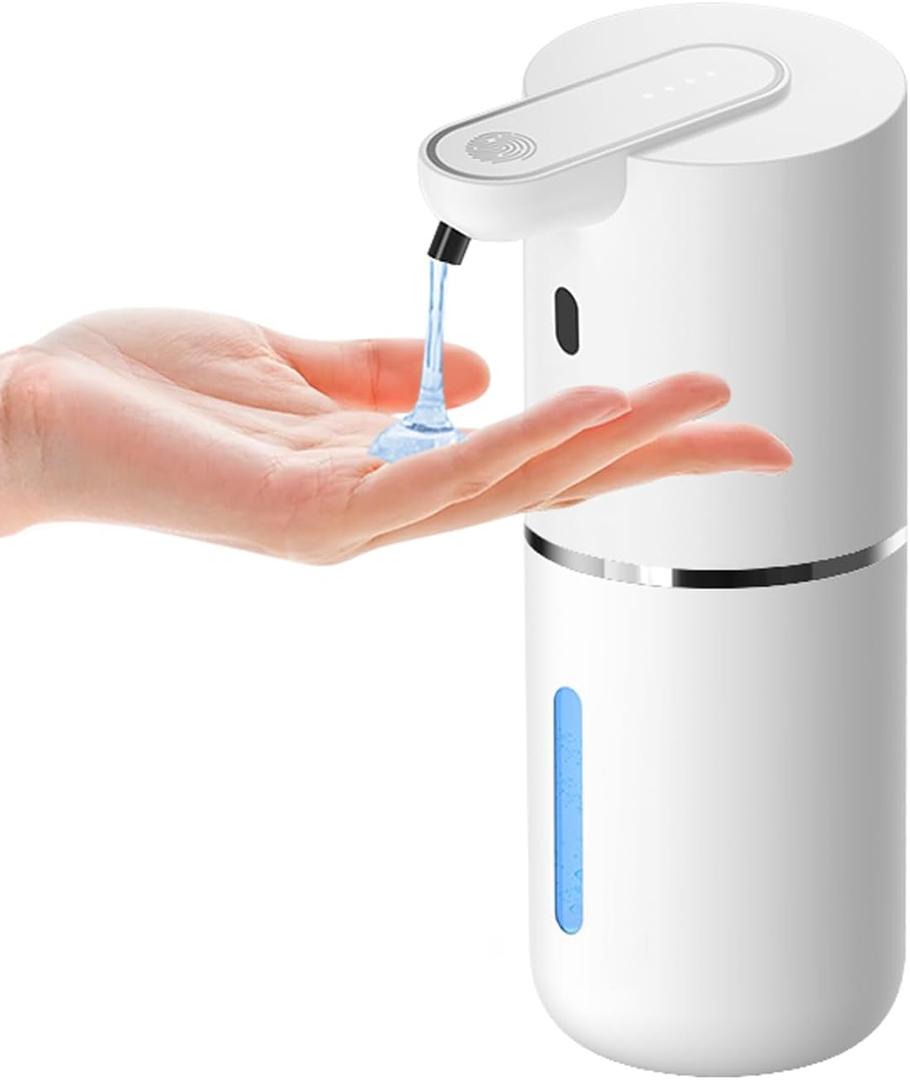 Automatic Liquid Soap Dispenser Bathroom Kitchen, Dish Liquid Soap for Body Shampoo Shower, Gel Hand Free Liquid Wall Mount Touchless Soap Dispenser with 380ml Auto Liquid Dispenser Sylfu (White-liquid-01)