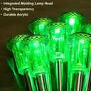 DenicMic Solar Lights Outdoor 10 Pack Waterproof Green LED Stainless Steel Stake Outside Lights for Yard Pathway Garden Driveway Walkway Landscape Path Lighting