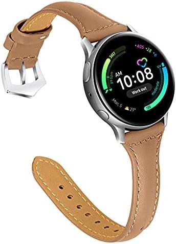 JOYOZY Leather Bands compatible with Samsung Galaxy Watch 6/5/7/FE 40mm 44mm/Watch 5 pro 45mm/Watch 4/Classic/Active2 Bands 40mm 44mm,20mm Genuine Leather Watch Band Replacement Strap for Woman Man
