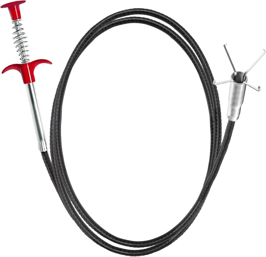 2 x Drain Clog Remover, 79-Inch Flexible Grabber Claw Drain Snake, Pipe Cleaner for Kitchen, Bathroom, Tub, Toilet, Sewer, and Gutter