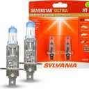 SYLVANIA - H1 SilverStar Ultra - High Performance Halogen Headlight Bulb, High Beam, Low Beam and Fog Replacement Bulb, Brightest Downroad with Whiter Light, Tri-Band Technology (Contains 2 Bulbs)
