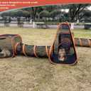 Portable Outdoor Cat Enclosure with Tunnels 6-in-1 Upgraded Reinforcement Pet Playpen Tent House Cage DIY in Multiple Ways for Inside/Outside Rabbits Ferrets Puppy and Small Animals