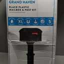 ARCHITECTURAL MAILBOXES Grand Haven Plastic, Mailbox and Post Kit, Black Extra Large