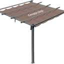 Aoodor Replacement Adjustable Canopy, Retractable Shade for Pergola, UV Resistant and Fade-Resistant, Fits 10 x 10 ft, Brown