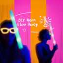 2 x Glow in The Dark Party Supplies 2Packs Neon Party Decorations 6.6 x 6.6 ft Fluorescent Macaron Orange Pink Tinsel Foil Fringe Curtains Glow Photo Booth Prop Backdrop Streamer Birthday Party Decor