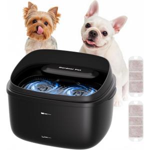 Gardner Pet 1 Gallon Pet Water Fountain, Vortex Dog Water Fountain, Ultra Quiet Automatic Cat Fountain with Filter, Transparent Tank, Splash-Proof, Easy to Clean,Without Adapter (Black) (3.78L)