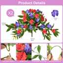 Hommyea Artificial Flowers for Outdoor, 2 Bundles UV Resistant Fake Plants Decoration Realistic Faux Silk Flowers No Fade Plastic Flowers for Outside Planters Home Porch Patio Yard Garden Decor