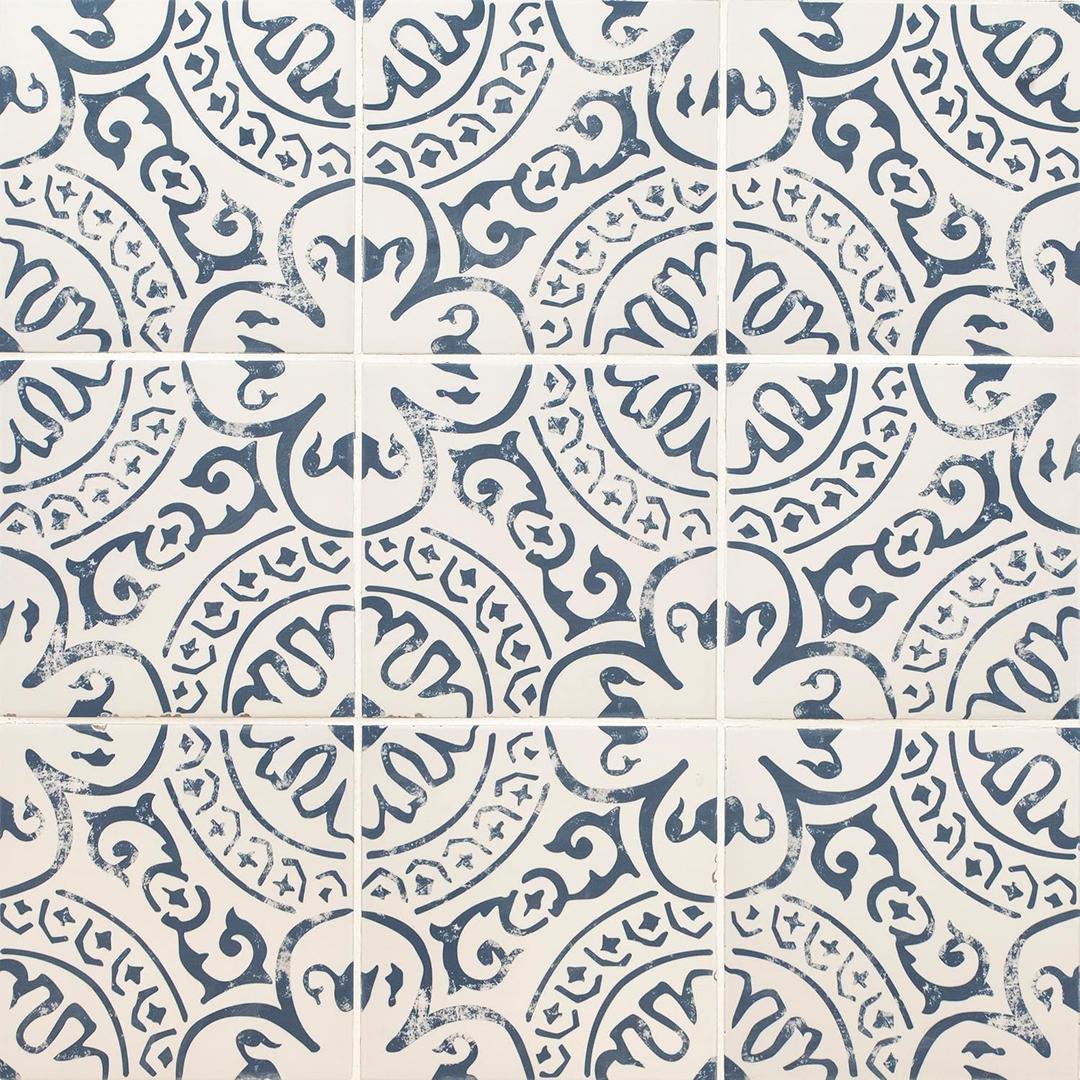 MSI Indigo Encaustic 8 in. x 8 in. Glazed Porcelain Wall Tile for Bathroom, Floor Tile and Kitchen Backsplash, Case