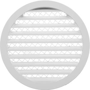 10" White Vent Cover - Aluminum - Industrial Round Air Vent Louver - Metal Soffit Vent with Screen - Mesh - Round Vent Grille for House Or Garage Wall- (10" Inch, White)