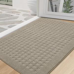 BEQHAUSE Dog Door Mats for Muddy Paws 32"x48", Absorbent and Dirt Trapper Doormat Indoor Floor Mats Non-Slip Washable Rugs for Entryway, Welcome Mat for Front Back Door, Muddy Wet Shoes, Beige