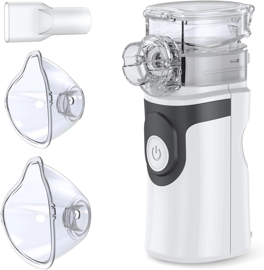 DUKUANGGT Portable Nebulizer, Handheld Mesh Nebulizer Machine for Adults and Kids, Metered - dose Inhaler Accessory, White