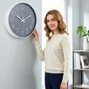 jomparis 16 Inch Gray Large Wall Clock Silent Modern Elegant Decor for Living Room Office Kitchen Dining Room