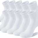 White Ankle Socks for Women: 6/10 Pairs Cotton Running Athletic Socks