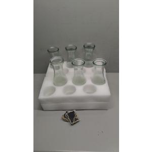 Set of 6 Glass Carafe with Lid, 1 Liter Beverage Serveware Carafe, Clear Glass Pitcher for Mimosa Bar, Brunch, Cold Water, Juice, Milk, Iced Tea, Lemonade