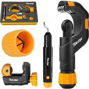 TOLESA Pipe Cutter Tool 1/8''-2'', Heavy Duty Mini Copper Pipe Cutters With Deburring Tools Pipe Reamer, Speed Cutting Tubing Cutter For Copper, Aluminum, PVC, Thin Stainless Steel Pipe