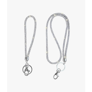 7.8" Bling Rhinestone Key Chain Sparkle, 17.8" Glitter Crystal Neck Lanyard Keychain Keys Strap