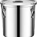 Stainless Steel Food Storage Container With Locking Lid Clips, Airtight Kitchen Storage Container | Large Airtight Container for Rice, Flour, Sugar, Grains, Coffee Beans (1.59 Gallon / 6 L)