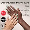 Glamnetic Press On Nails - Short Squoval Fake Nails, Mint Green Glazed Nails, Honeydewy | 15 Sizes - 30 Nail Kit with Glue | Gift for Mom
