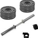 Fitvids Olympic Dumbbells Set & Dumbbells Bar, Loadable for 2-inch weight plates, Adjustable Weight for Strength Training and Fitness Exercises