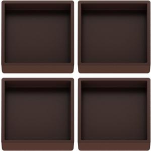 Furniture Coasters Caster Cups Rubber 2.5 inch Square no Slip Pads Furniture Leg Protectors-for Hardwood Floors (4, Square Brown)