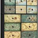 Tohomeor Dresser with Drawers for Bedroom Chest of Drawers Fabric Dresser for Closet,Nursery Entryway Hall Tree TV Stand for Living Room Retro Floral Pattern Drawers Wooden Top (12 Drawers) (11.8"D x 39"W x 48.4"H (12 Drawers))