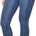 KUNMI Womens Curvy High Waist Stretch Butt Lifting Skinny Colombian Jeans (Large, Dark Blue)