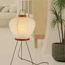 Anicompa Rice Paper Lamp with 3 Color Temperature Bulb, Japanese Lamp with Warm and Soft Ambiance, Paper Floor Lamp for Living Room/Bedroom/Office (Round)