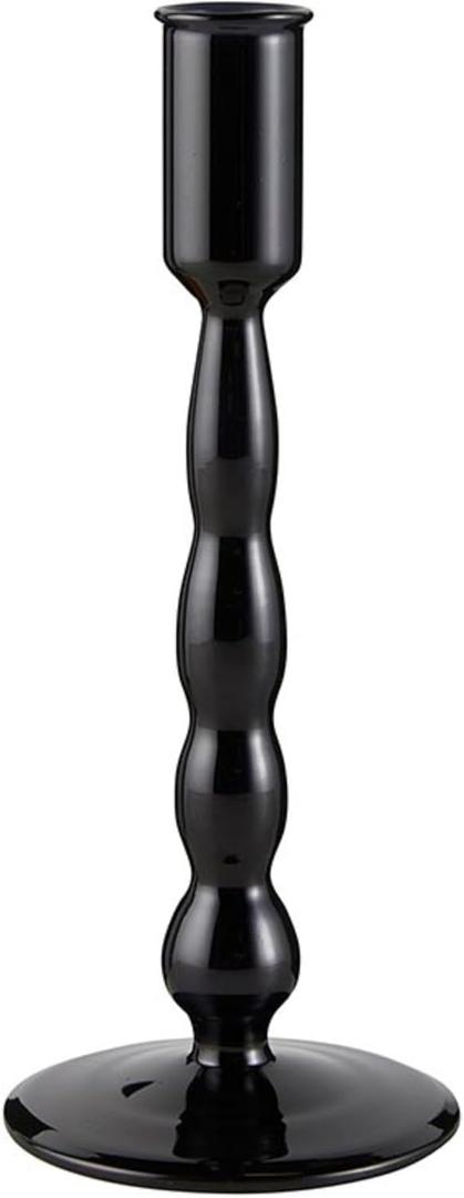 47th & Main Holder for Taper Candle Glass Candlestick Candleholder, Small, Black