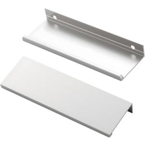 HOME MASTER HARDWARE 10 Pack Edge Finger Pulls for Cabinets 120mm/4.72" Length, Modern Drawer Concealed Tab Pulls, 96mm Hole Center Hidden Edge Pulls Handles for Home Cabinet, Silver