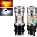 3157 LED Bulbs Switchback Amber Turn Signal Lights 12V White Side Light Switchback Led Bulbs 42 Led Error Free Canbus Built-in Load Resistor 2Pcs 3157 3057 Car Blinker Lamp (White Amber 3157)