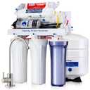 iSpring RCC7P-AK, 6-Stage Reverse Osmosis System Under Sink Alkaline Water Filter and Pump, RO Drinking Water Filtration System, Patented Top-Mounted Faucet Design for Easy Installation (Brushed Nickel)