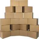 18 x 14 x 12 inch Medium Size Boxes, 15 Pack, Single Wall Corrugated Cardboard Moving & Storage Boxes for Packing, Moving & Storage