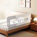 HOMEAL 47in Foldable Toddler Bed Rails with U-Shape Base, Bed Rail for Toddlers, Baby Bed Rail Guard for for Twin, Full, Queen, King Beds, Bed Rail for Baby, Grey