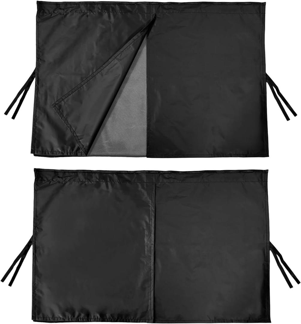 2 PCS Car Window Shades, Blackout/See-Through Sun Shades Rear Window Covers with Adjustable Curtains, Magnetic Double Layer Sunshades Car Privacy Curtain for Passengers