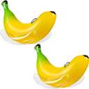 Vaygway Ride-on Inflatable Banana Pool Float- 1-2 Person Yellow Swimming Pool Fun Banana Float- Pool and Beach Activities- Party Decoration